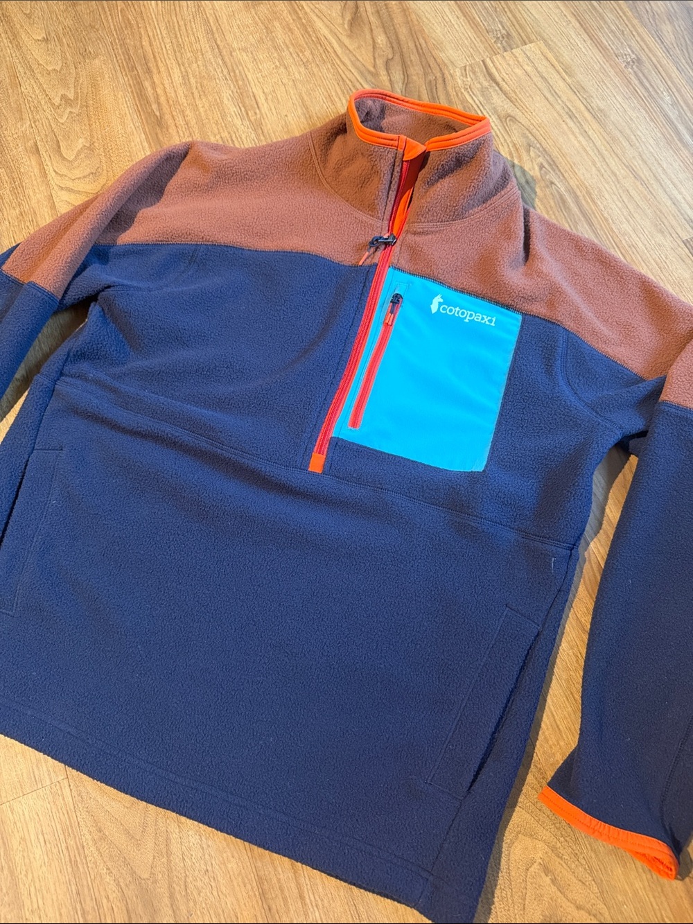 cotopaxi Men's Colorblock Half-Zip Fleece Jacket - Navy, Rust, Teal, Orange